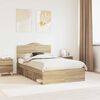 vidaXL Bedframe met hoofdeinde Sonoma 120 x 190 cm Massief grenenhout
