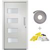 vidaXL Voordeur 100x200 cm aluminium en PVC wit