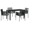 vidaXL Tuin eettafelset 5 st Zwart PE Rattan