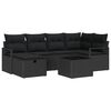 vidaXL Bankstel 7 st Zwart poly rattan