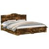 vidaXL Bedframe met hoofdeinde Gerookt eiken 200 x 200 cm Bewerkt hout
