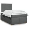 vidaXL Boxspring met matras stof donkergrijs 120x200 cm