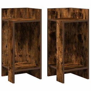 vidaXL Bijzettafels 2 st met plank 25,5x27x60 cm gerookt eikenkleurig