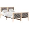 vidaXL Bedframe met hoofdeinde Taupe 120 x 190 cm Massief grenenhout