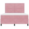 vidaXL LED Box Spring Bed met matras Roze 140 x 200 cm Stof