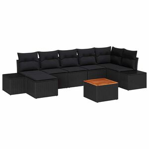 vidaXL Tuin Sofa Set 8 pcs Zwart