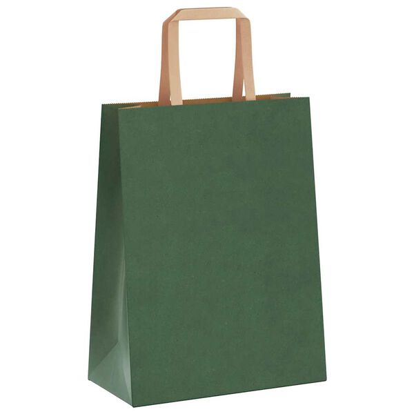 vidaXL Papieren zakken 50 st met hengsels 21x11x28 cm groen