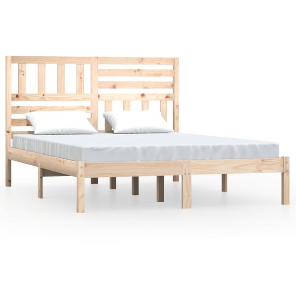 vidaXL Bedframe zonder matras massief grenenhout 120x190 cm