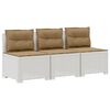 vidaXL 3-zits tuinbank met kussens in rattanlook 3-zits PP Wit