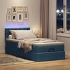vidaXL Bed poef met matras en LED's 100x200 cm stof blauw