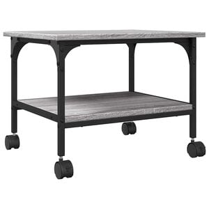 vidaXL Printerkastje 2-laags 50x40x38 cm bewerkt hout grijs sonoma