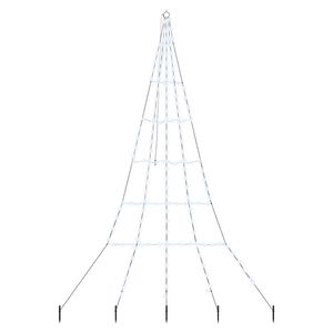 vidaXL LED Kerstboom met Grondspiesjes Koudwit 300 cm Metaal