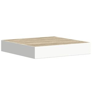 vidaXL Wandschap zwevend 23x23,5x3,8 cm MDF eikenkleurig en wit