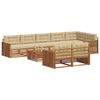 vidaXL Buiten bankenset met kussen 9 pcs Natuurlijk en Beige