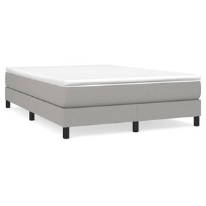 vidaXL Boxspring bed stof lichtgrijs 140x200 cm