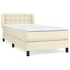 vidaXL Boxspring met matras kunstleer cr&egrave;mekleurig 90x200 cm