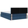 vidaXL Opbergbed met LED met matras met LED Blauw 140 x 190 cm Stof