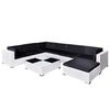 vidaXL 8-delige Loungeset met kussens poly rattan wit