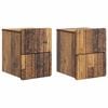 vidaXL Wandbeugel Bedkast met lade 2 pcs Oud hout 33 x 34,5 x 43 cm