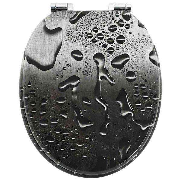 vidaXL Zachte sluit toiletbril Grijs 44 x 38 cm MDF-plaat