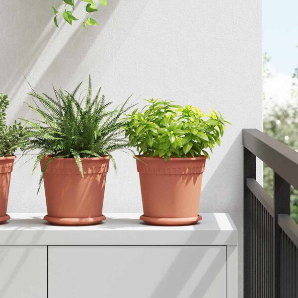 vidaXL Ronde Bloempot 6 pcs Baksteenrood &Oslash; 19 x 16 cm Kunststof