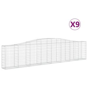 vidaXL Schanskorven 9 st gewelfd 400x30x80/100 cm ijzer