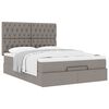 vidaXL Ottoman bed met matras 140x200cm stof taupe