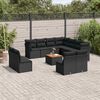 vidaXL 12-delige Loungeset met kussens poly rattan zwart