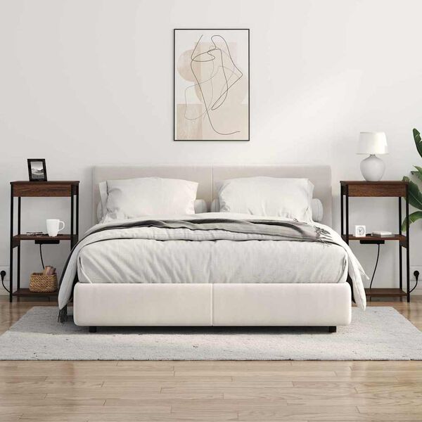 vidaXL Nachtkastje met plank Bruin Eiken 41 x 31 x 76 cm Bewerkt hout