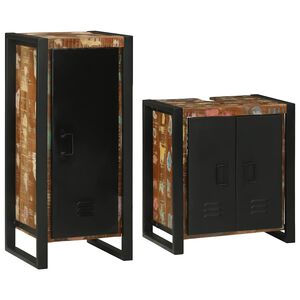 vidaXL Badkamermeubelset 2 pcs Multikleur Massief gerecycled hout