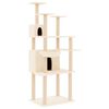 vidaXL Kattenmeubel met sisal krabpalen 166 cm cr&egrave;mekleurig