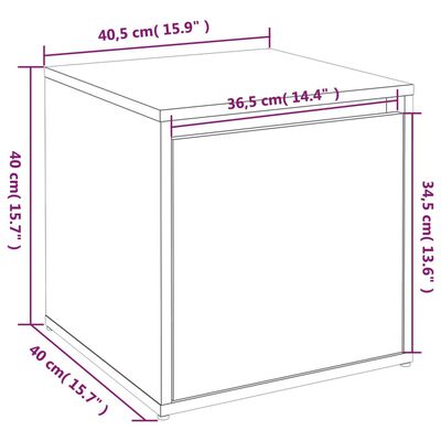 vidaXL Opbergbox met lade 40,5x40x40 cm bewerkt hout wit