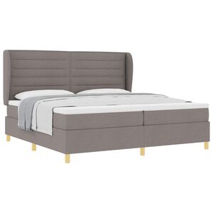 vidaXL Boxspringbed met Matras Donkergrijs 90x190 cm Taupe Stof