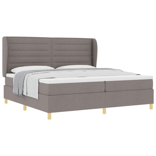 vidaXL Boxspringbed met Matras Donkergrijs 90x190 cm Taupe Stof