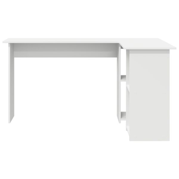 vidaXL Bureau met plank met opslag Wit 142 x 102 x 73 cm Bewerkt hout
