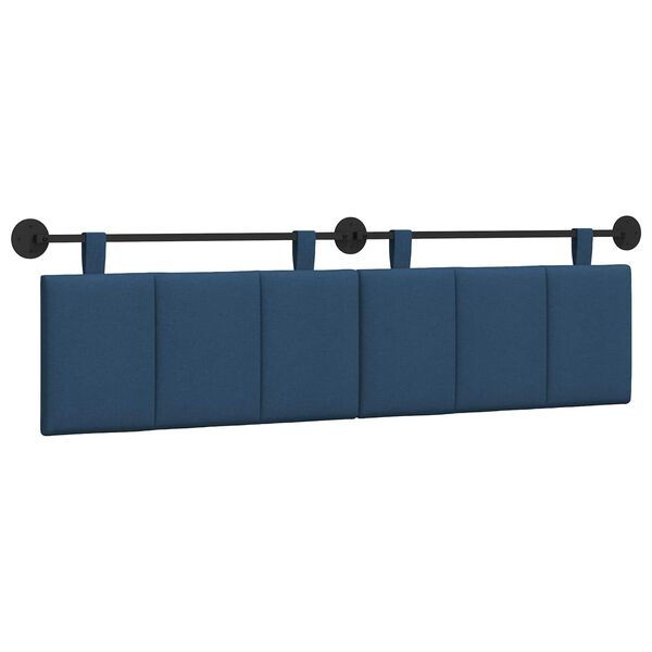 vidaXL Hangend Hoofdeinde Wandgemonteerd Blauw 190 x 55 x 5 cm Stof