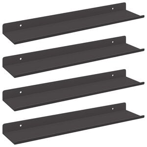 vidaXL Drijvende plank 4 pcs Zwart 40 x 8,5 x 2,5 cm Staal