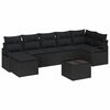 vidaXL Bankstel met kussen 8 pcs Zwart poly rattan