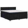 vidaXL Boxspringbed met matras met hoofdeinde Zwart 200 x 200 cm Stof