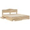 vidaXL Bedframe met hoofdeinde Sonoma Eiken 180 x 200 cm Bewerkt hout