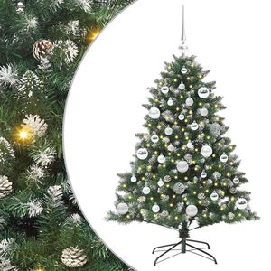 vidaXL Kunstkerstboom met 150 LED Groen 120 cm PVC en Plastic en Staal