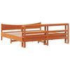 vidaXL Bedframe met hoofdbord massief grenenhout wasbruin 200x200 cm