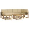 vidaXL Buiten bankenset 7 pcs Wit en Beige Massief Acaciahout