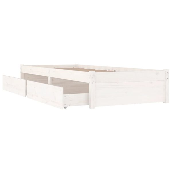vidaXL Bedframe met lades wit 90x200 cm