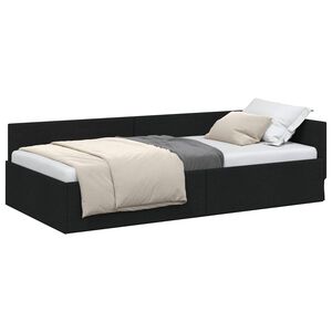 vidaXL Hoekbedframe met hoofdeinde Zwart 80 cm x 200 cm Fluweel