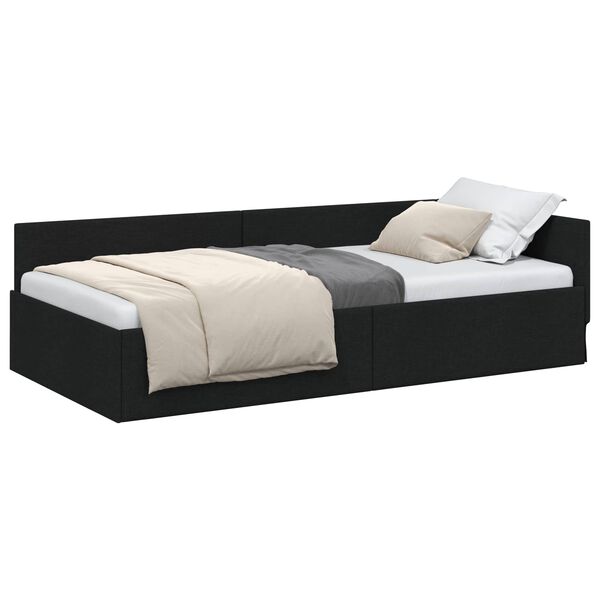 vidaXL Hoekbedframe met hoofdeinde Zwart 80 cm x 200 cm Fluweel