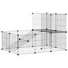 vidaXL Huisdierenkooi met deur 20 panelen 105x70x70 cm staal zwart