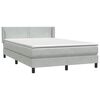 vidaXL Boxspring met matras fluweel lichtgrijs 160x220 cm