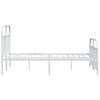 vidaXL Bedframe met hoofd- en voeteneinde metaal wit 150x200 cm