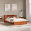 vidaXL Bedframe met opberghoofdeksel met opslag Wasbruin 140 x 190 cm